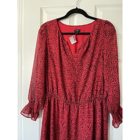 NWT Talbots Petite Red & Black Dress -12P - Picture 3 of 4